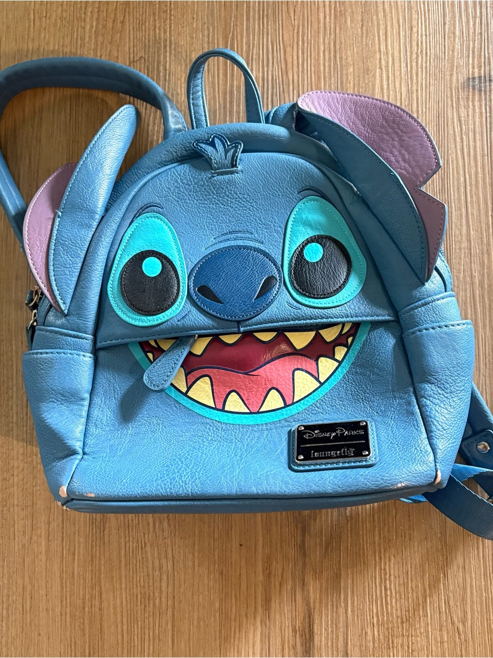 Loungefly Disney Stitch Blue Character Mini Backpack